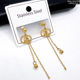 Сережки мед.сталь14К 10625 (5,7см.)